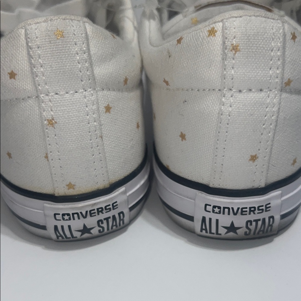Converse Kids White and Gold Star Sneakers - Picture 7 of 9